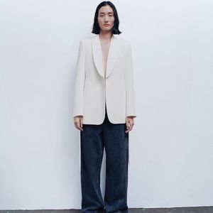 Zara belted tuxedo jacket